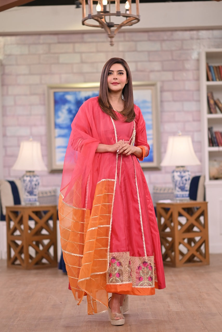 Nida Yasir Angrakha {3 Piece} - theraaspret.com