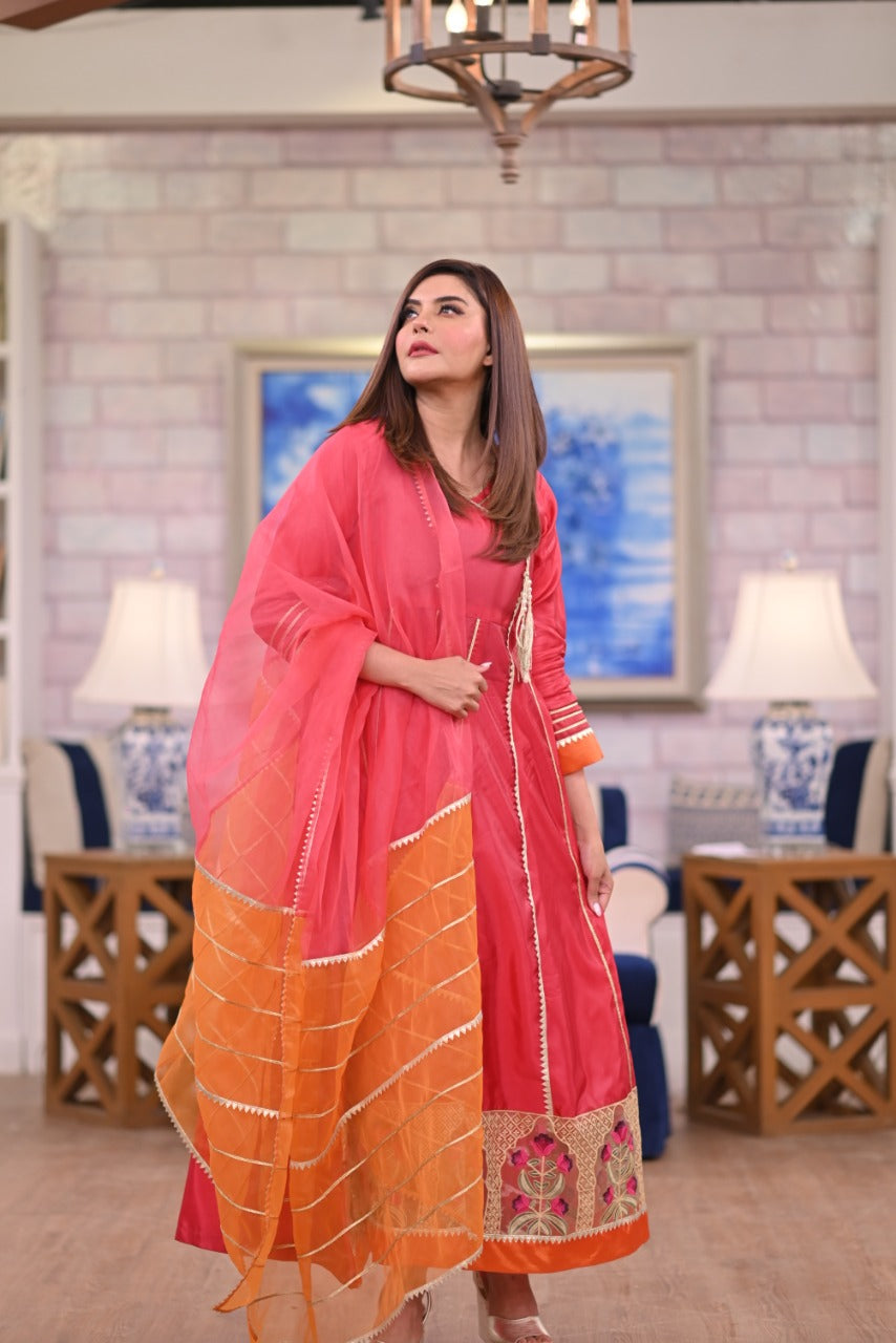 Nida Yasir Angrakha {3 Piece} - theraaspret.com